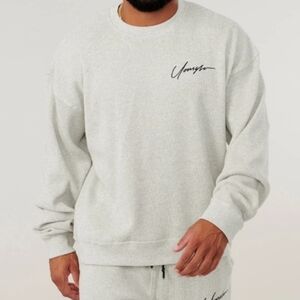 NWOT L YoungLA Light Gray Heather Crewneck Sweater Shirt Oversized